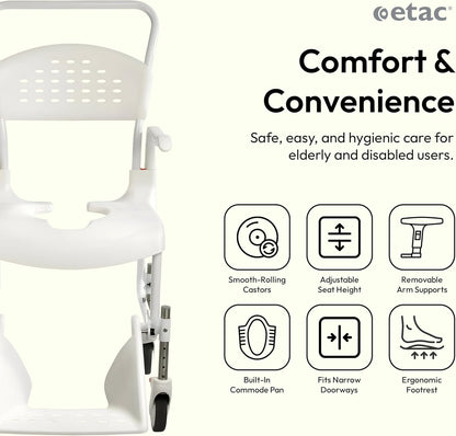 Senior Rolling Shower Commode Chair - Canva Home
