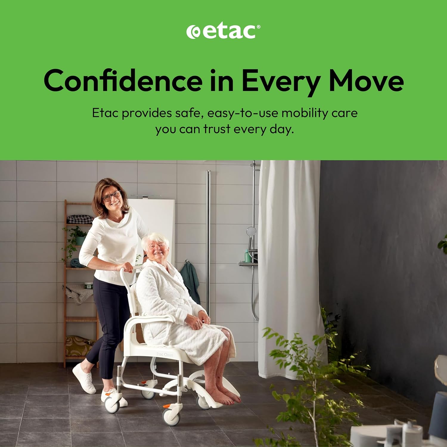Senior Rolling Shower Commode Chair - Canva Home