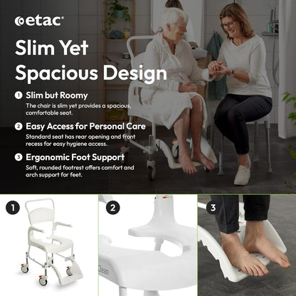 Senior Rolling Shower Commode Chair - Canva Home